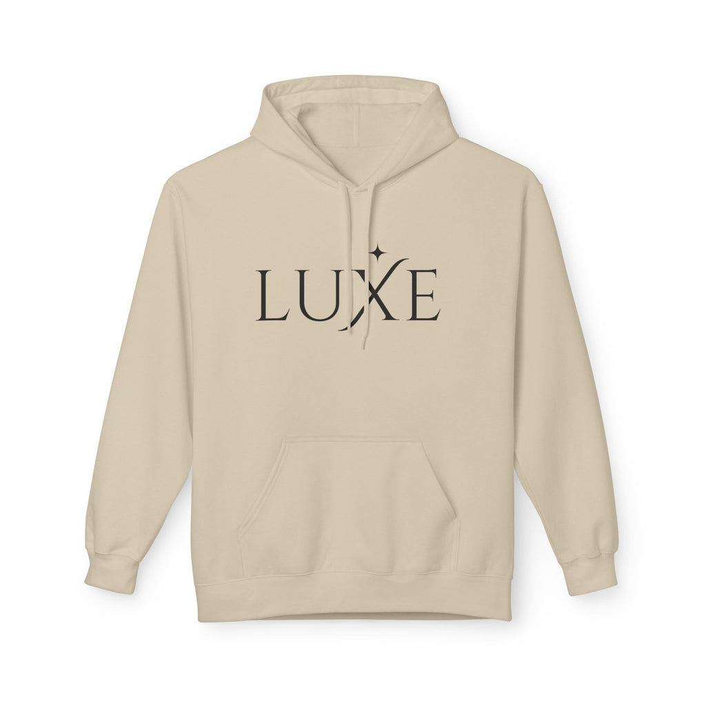 Luxe Minimalist Logo Hoodie — Chic White Fleece Pullover