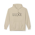 Luxe Minimalist Logo Hoodie — Chic White Fleece Pullover