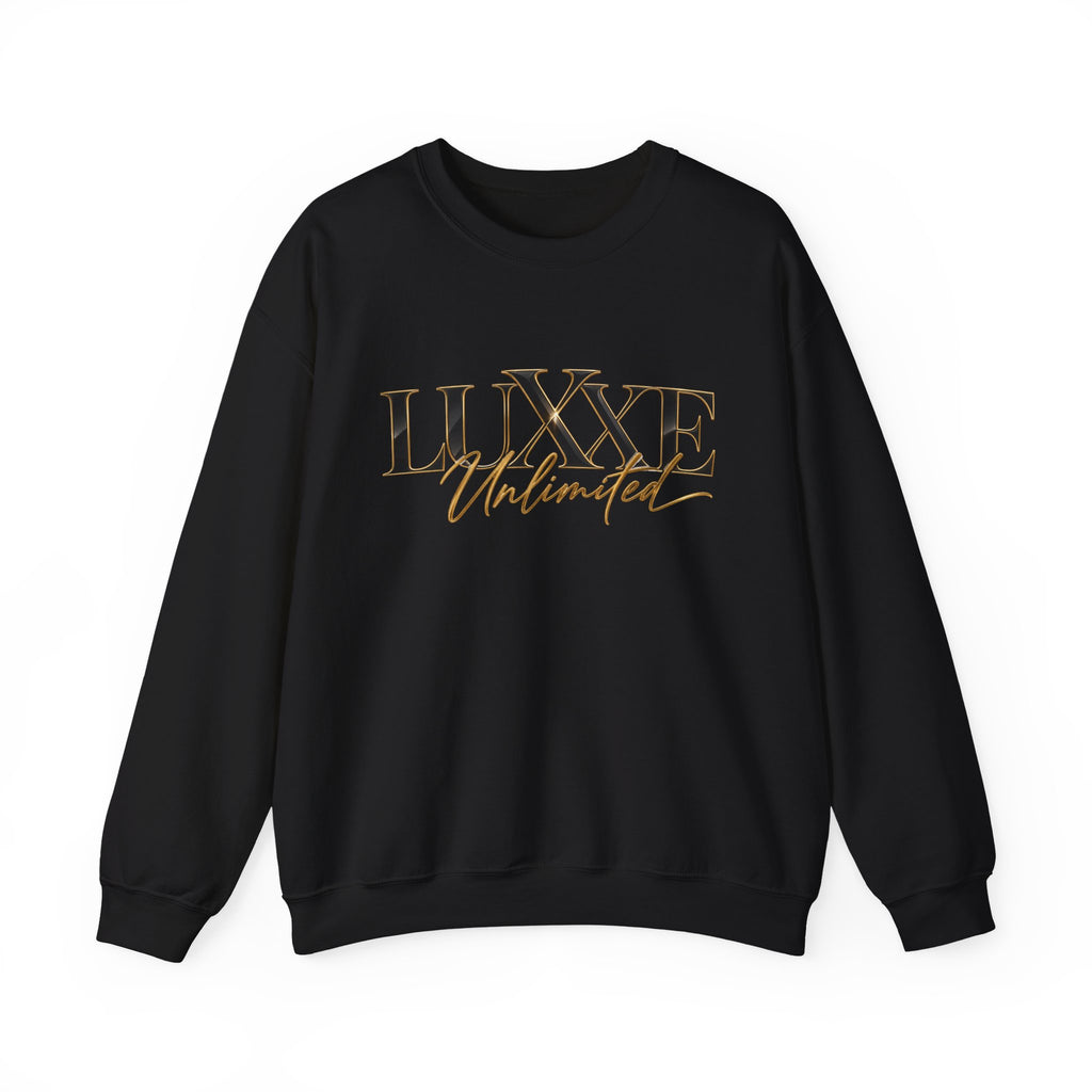 Crewneck Sweatshirt — "LUXXE Unlimited" Gold Script Logo