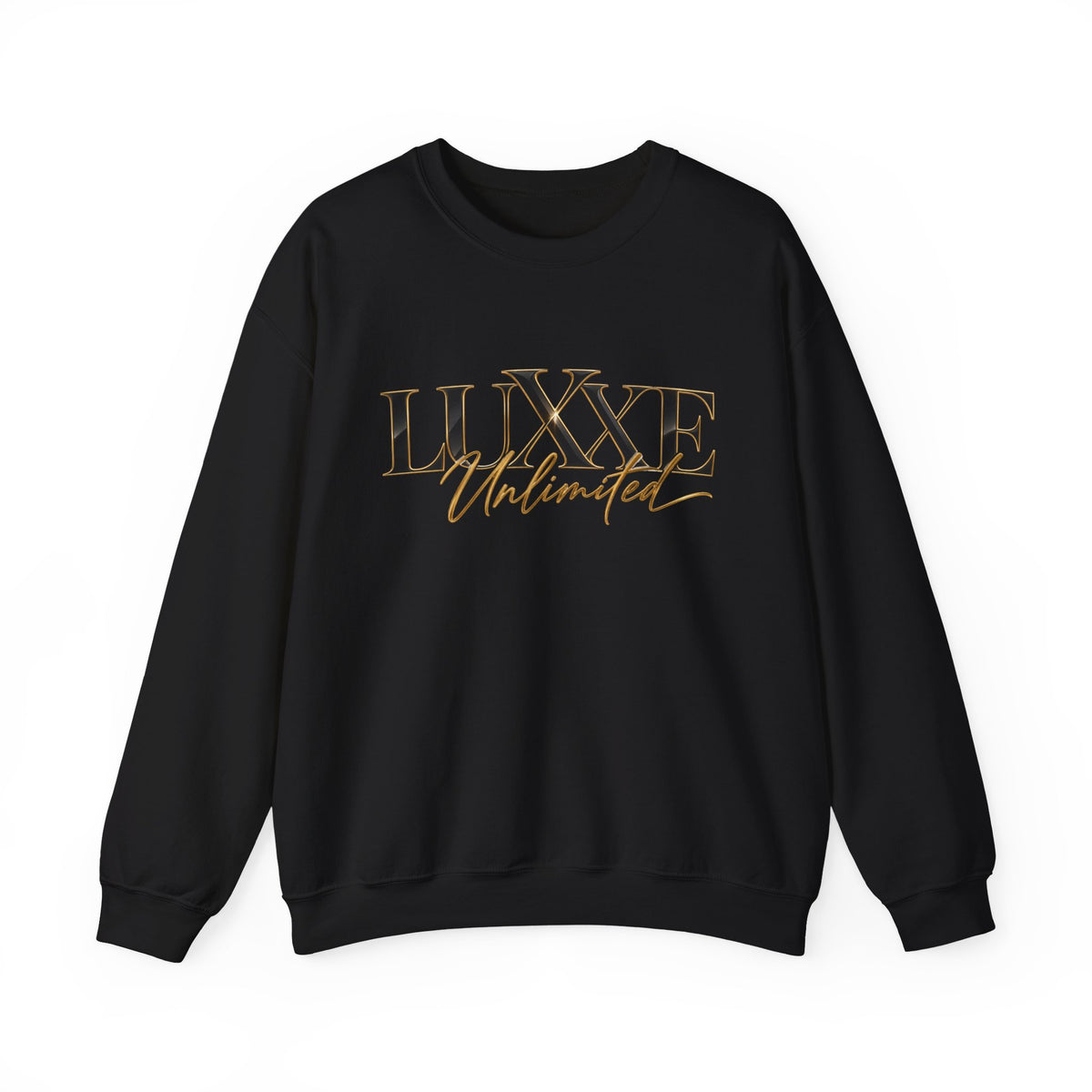 Crewneck Sweatshirt — "LUXXE Unlimited" Gold Script Logo