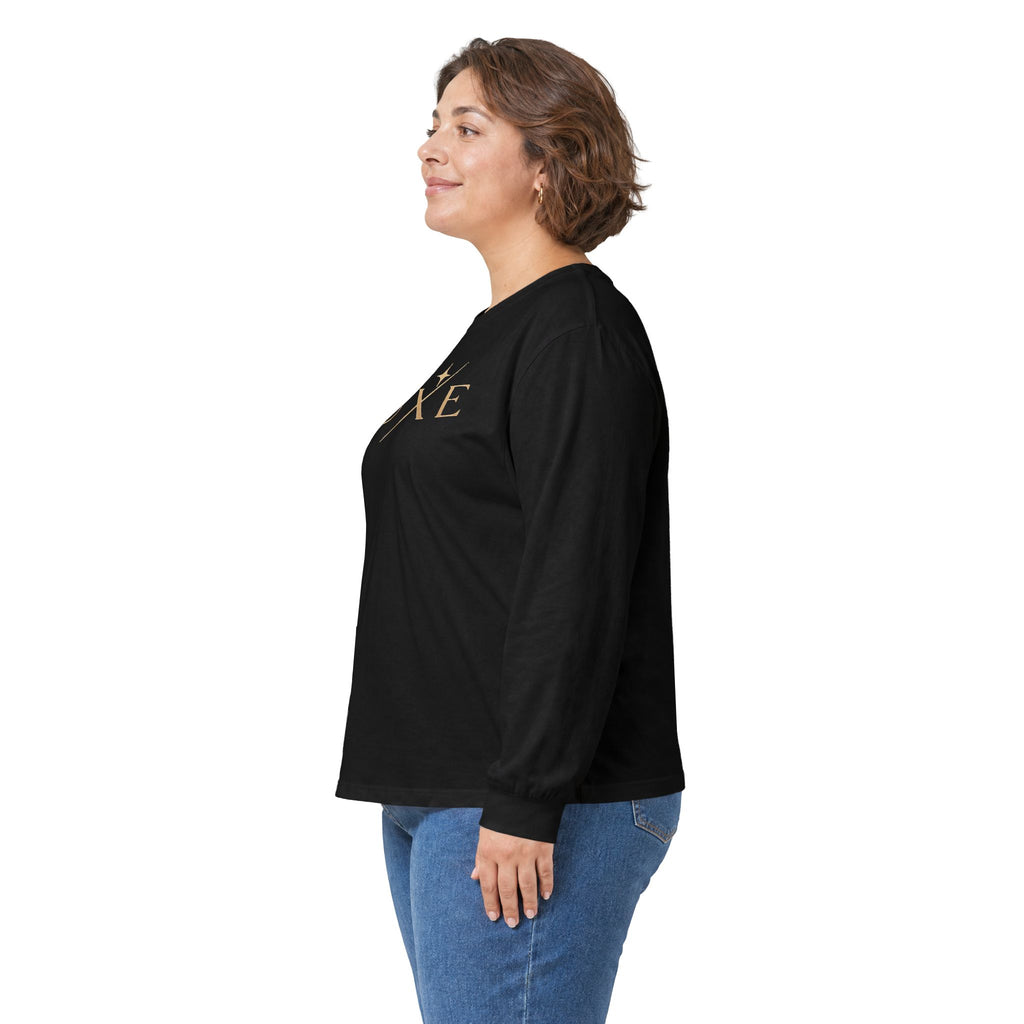 Luxe Gold Script Long Sleeve Tee