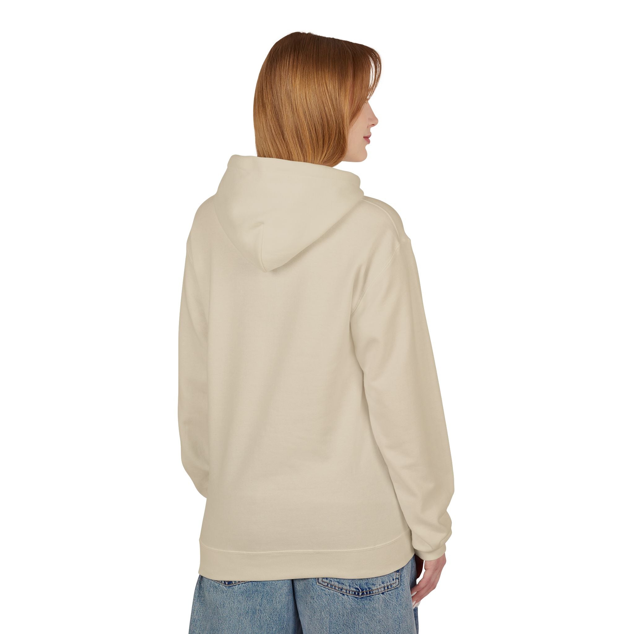 Luxe Minimalist Logo Hoodie — Chic White Fleece Pullover